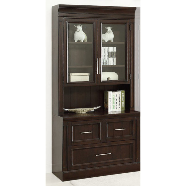 FC Design 2Piece Lateral File With Glass Door Hutch And Energy
